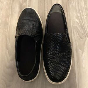 Cole Hana black snakeskin slip on shoes